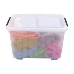 Lasbily 4 Packs 30 Quart Stackable Plastic Storage Bins with Lids and Wheels