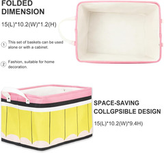 6 Pcs Collapsible Storage Baskets for School, Toys & Laundry Organization