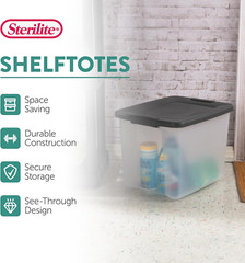 50 Qt Stackable Storage Bins with Latching Lid – 6-Pack for Organizing