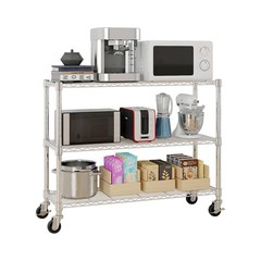 Heavy Duty 6-Tier Metal Shelves Garage Shelving Wire Shelving Unit with Wheels
