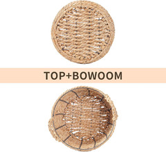 Large Round Wicker Storage Basket with Handles – 12” x 7” Water Hyacinth Bin