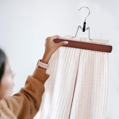 Cherry Wooden Non-Slip Pants Hangers – 10 Pack for Jeans & Skirts
