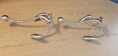*2* Tri-Hook Polished Chrome Wall Mount Coat Hooks