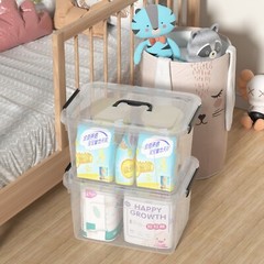 AnnkkyUS 6-pack 18 Quarts Storage Boxes with Lid and Handle, Clear Plastic Tote