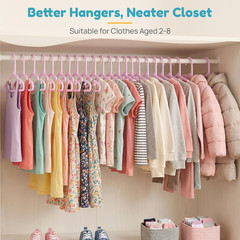 60 Pack Kids Hangers, 11 Inches Baby Clothes Hangers for Closet, Stackfit Interl