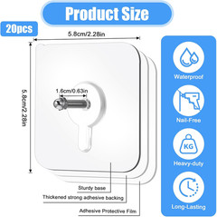 10Pack Self-Adhesive Wall Hooks – Seamless Punch-Free Nail Screw Stickers