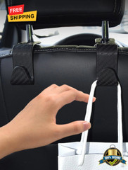 2pcs Carbon Fiber Car Seat Back Hook for Bag & Storage – Durable & Space-Saving