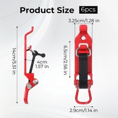 6Pcs Red Shovel Holder for Truck, Heavy Duty Roof Rack Shovel Mount Zinc Allo…