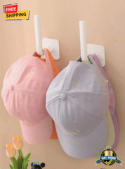 2 pcs No-Drill Wall-Mount Cap Rack – Multi-Functional Cap & Accessory Organizer