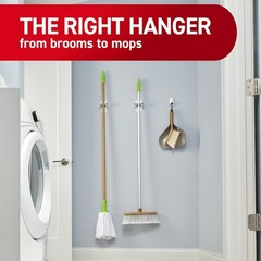 Command Broom & Mop Grippers, Damage-Free Wall Mount Organizer, 3-Pack, No-Tools