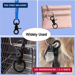 10PCS Trigger Snap Hooks 2.32” x 0.82” Zinc Alloy Black Swivel Snap Hooks Heav