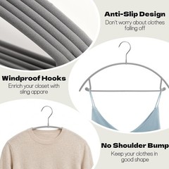 30-Pack Gray No-Bump Metal Hangers for Suits & Coats