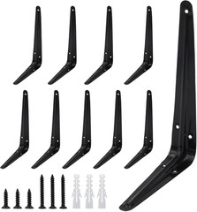 10 Pack Shelf Brackets 8 Inch Shelf Bracket, Heavy Duty L Brackets for Shelves f
