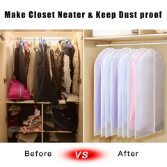 4× Garment Bags Clear Zipper Clothes Cover Closet Storage Bag For Coat Jacket US