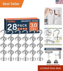 28 Pack Magnetic Hooks, 30LB Strong Magnet Hooks for Cruise Cabins, Heavy Dut…