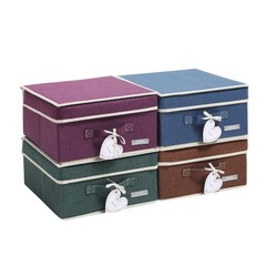 Foldable Fabric Closet Organizer Bins Box Storage – 4 Pack 12.4 X 12 X 6.7 In…