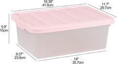 2 Pack Clear Latching Storage Boxes, 14 Qt Underbed Containers with Lids