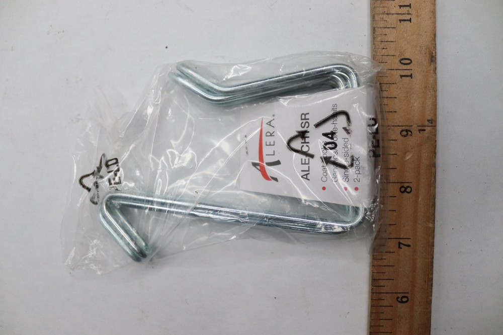 (2-Pk) Alera Single Sided Partition Garment Hook Steel Silver ALE-CH1SR