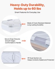 VEVOR Under Bed Storage with Wheels 31.7×15.6×6.9 In Rolling Storage Bags 4 Pack