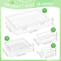 100 Pcs Mini Clear Plastic Storage Boxes with Lids for Crafts & Jewelry