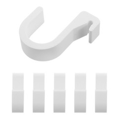 6Pcs Car Umbrella Holder Hooks White Spacesaving Trunk Organizer Universal Fit