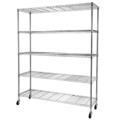 5 Tier Heavy Duty Large Wire Shelving Unit NSF Metal Shelf Rack Shelving Chrome