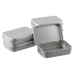 6 Pcs Metal Box Container Hinged Lid Small Empty Storage Box For Small Cosmetics