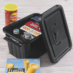 6-Pack Black 6 Quart Plastic Storage Bins with Latching Handles