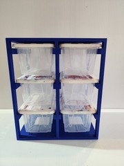 6 x Lowe’s Teeny Tote Clear Tye Dye Lids W/ 3D Printed Blue Rack