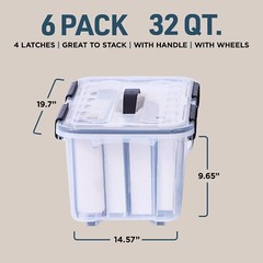 Stackable Storage Box Set – 6 Pieces 19 Quarts Multi-purpose,