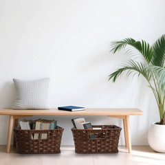 Large Woven Storage Baskets – 2 Pack Waterproof Organizing Bins with Handle