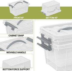 6-Pack 6L Clear Storage Bins with Latch & Handle – Organize Your Space!