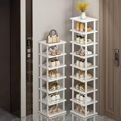 Zapatero vertical bambu 5 niveles organizador espacios pequenos entrada delgado