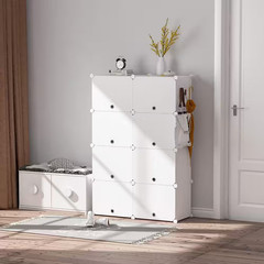 48 In. H 32-Pair White Plastic Shoe Rack