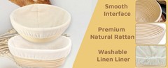 Proofing Baskets for Sourdough Bread Baking, 2 Pack Banneton Bread Proofing