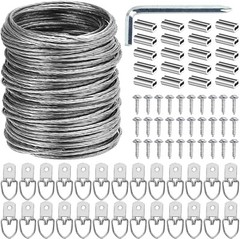 100 Pcs Picture Hanging Wire Kit 100 Feet Heavy Duty Wire Picture Hanging Frame