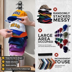 Hat Hook for Wall, 2 Pack Hat Organizer Hold up to 20 Hats,Hat Holder with