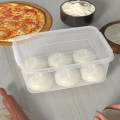 Clear 14 Quart Pizza Dough Proofing Bin – 4 Pack Latching Storage Containers