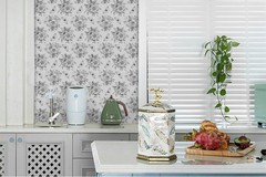 Micpolo Floral and Butterfly Self Adhesive 17.7″W x 78″L, Black White