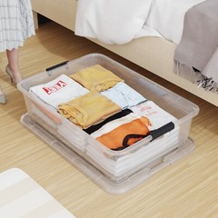 Idotry 50 Quart Under Bed Storage Box, Stackable Bin with Lid & Wheels, 3-Packs