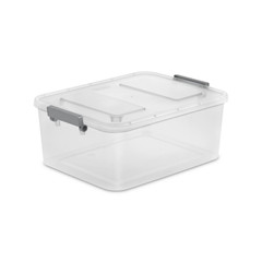 (3 Pack) 12.7 Qt. Clear Plastic Modular ID Latch Box