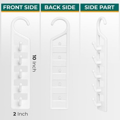 Space Saving Hangers for Clothes – 6 in Pack, Heavy Duty Plastic, Multi Close…