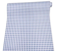 Blue-White Gingham Countertop Door Sticker Shelf Liner 17.7inch by 9.8 Feet