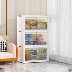 3-Tier Collapsible Storage Bins with Lids – 104QT Stackable Plastic Organizer
