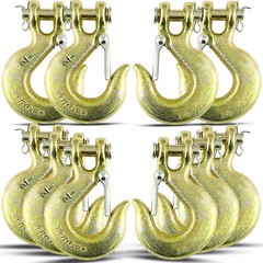 12 Pack Chain Hooks with Safety Latch, 1/4 Inch Safety Chain Hooks,Heavy Duty Fo