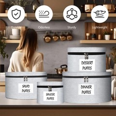 4 PCS Hard Shell China Storage Containers For Dinnerware Moving Box Dividers