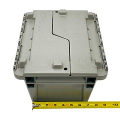 Choice Stackable Grey Chafer Tote / Storage Box with Attached Lid 12x10x7 Gray
