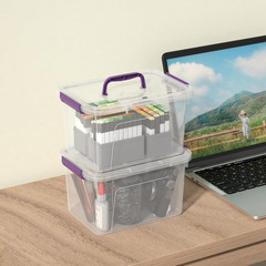6 Pack 6 Quart Clear Storage Boxes with Lids for Home Organization