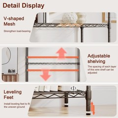 Heavy Duty Adjustable Metal Wire Shelving Unit Home Garage Storage Organizer