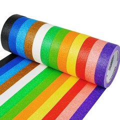 12 Rolls Bulk Colored Masking Tape Set for Kids-Rainbow Colors 1 inch x 1080f…